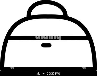 Borsa bianca minimalista, illustrazione di icone, vettore su sfondo bianco Illustrazione Vettoriale