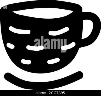 Coppa nera con strisce bianche, illustrazione di icone, vettore su sfondo bianco Illustrazione Vettoriale