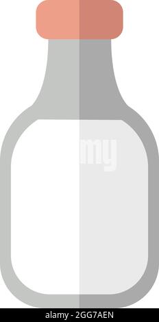 Kefir in bottiglia, icona, vettore su sfondo bianco Illustrazione Vettoriale