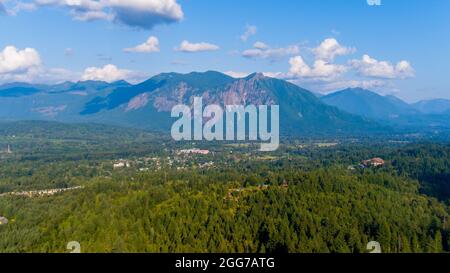 Veduta aerea di Snoqualmie, Washington Foto Stock