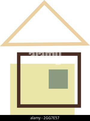 Casa sulla spiaggia, illustrazione di icone, vettore su sfondo bianco Illustrazione Vettoriale