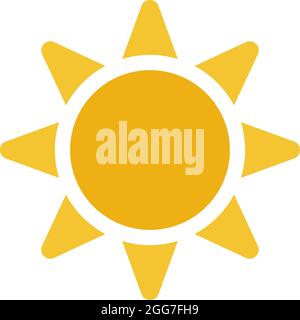 Sole estivo, illustrazione di icone, vettore su sfondo bianco Illustrazione Vettoriale