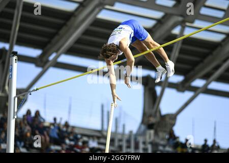 Armand 'Do' Duplantis (Men's Pole Vault) della Svezia compete durante la IAAF Wanda Diamond League, evento di atletica Meeting de Paris il 28 agosto 2021 allo stadio Charlety di Parigi, Francia - Foto Victor Joly / DPPI Foto Stock