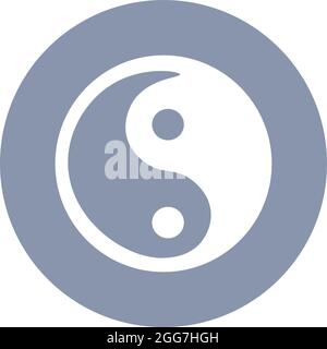 Yin yang segno, icona illustrazione, vettore su sfondo bianco Illustrazione Vettoriale