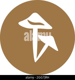 Fungo agarico di miele, illustrazione di icone, vettore su sfondo bianco Illustrazione Vettoriale