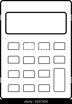 Calcolatrice scolastica semplice, illustrazione di icone, vettore su sfondo bianco Illustrazione Vettoriale
