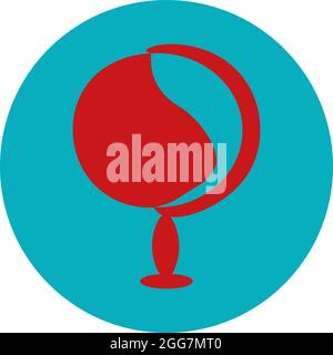 Globo scolastico, illustrazione di icone, vettore su sfondo bianco Illustrazione Vettoriale