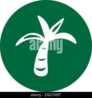 Palma del ventilatore, illustrazione dell'icona, vettore su sfondo bianco Illustrazione Vettoriale