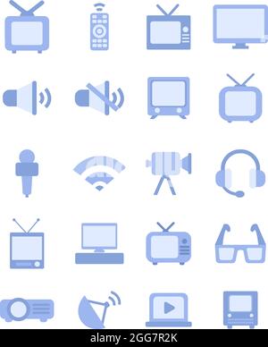 Icona del televisore, illustrazione, su sfondo bianco. Illustrazione Vettoriale