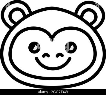 Scimmia carina, illustrazione, su sfondo bianco. Illustrazione Vettoriale
