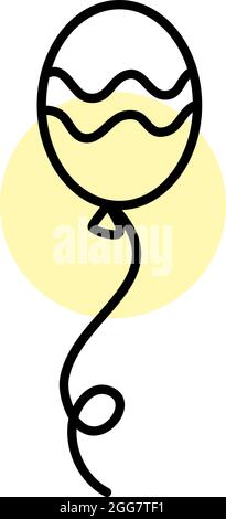 Palloncino giallo semplice, illustrazione, su sfondo bianco. Illustrazione Vettoriale