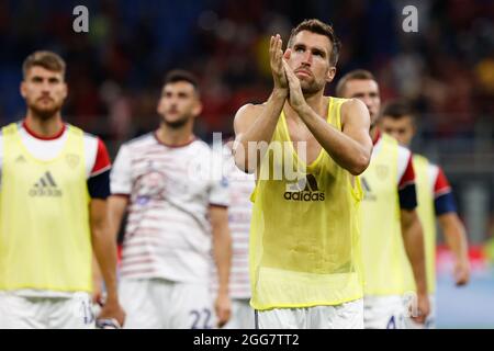 Stadio San Siro, Milano, 29 agosto 2021, Kevin Strootman (Cagliari Calcio) durante AC Milan vs Cagliari Calcio - Calcio Italiana Serie A partita Foto Stock