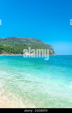 Spiaggia di Urbani nel Monte Conero, Marche, Italia Foto Stock