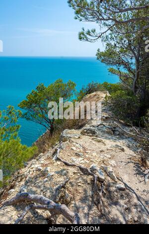 L'incredibile "due Sorelle Beach" (che significa due Sorelle) a Monte Conero, Marche, Italia Foto Stock