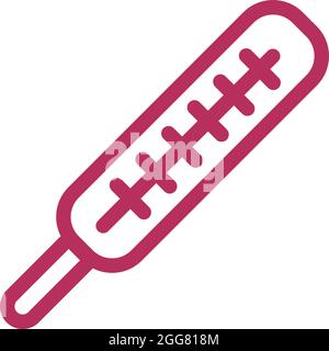 Termometro della temperatura, illustrazione, su sfondo bianco. Illustrazione Vettoriale