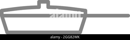 Grande padella con coperchio, illustrazione, su sfondo bianco. Illustrazione Vettoriale