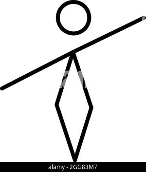 Bastone figura persona in piedi, illustrazione, su uno sfondo bianco. Illustrazione Vettoriale