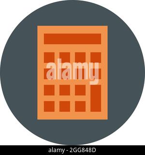 Calcolatrice rossa, illustrazione, su sfondo bianco. Illustrazione Vettoriale