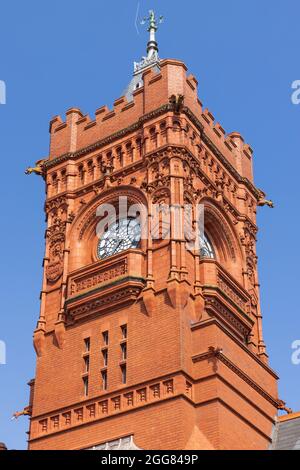 Edificio Pierhead, Cardiff Bay, Wales, Regno Unito Foto Stock