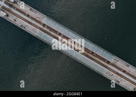 Turchia, Istanbul, vista dall'alto del Ponte della Metropolitana del Corno d'Oro Foto Stock