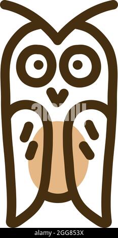 Carino gufo, illustrazione, su sfondo bianco. Illustrazione Vettoriale