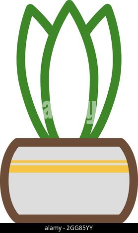 Paddle pianta in pentola, illustrazione, su uno sfondo bianco. Illustrazione Vettoriale