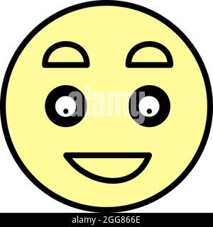 Stupito emoji, illustrazione, su sfondo bianco. Illustrazione Vettoriale