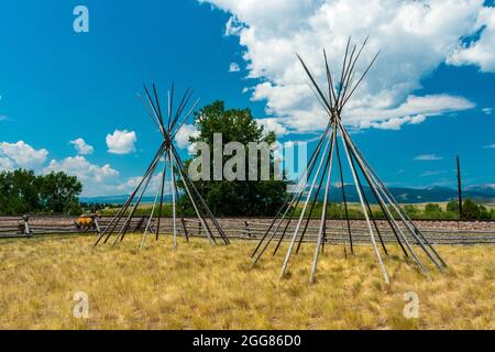 Deer Lodge, Montana Stati Uniti - 4 luglio 2021: Grant-Kohrs Ranch National Historic Site Foto Stock