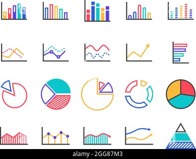 Grafici aziendali, illustrazione, vettore su sfondo bianco. Illustrazione Vettoriale