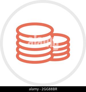 Monete rosse, illustrazione, vettore su sfondo bianco. Illustrazione Vettoriale