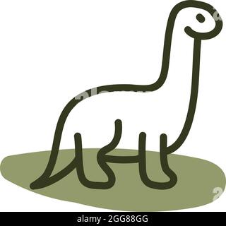 Bracinosaurus dinosauro, illustrazione, vettore su sfondo bianco. Illustrazione Vettoriale