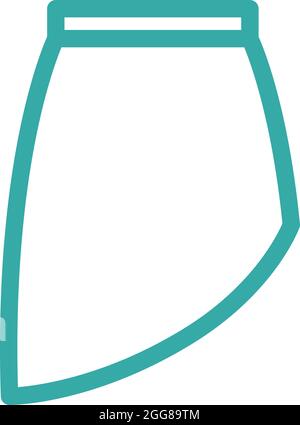 Gonna bianca alla moda, illustrazione, vettoriale su sfondo bianco. Illustrazione Vettoriale