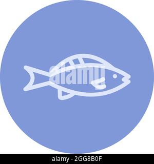 Pesce mandarino blu, illustrazione, vettore su sfondo bianco. Illustrazione Vettoriale