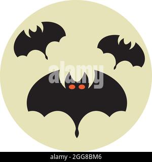 Tre pipistrelli, illustrazione, vettore su sfondo bianco. Illustrazione Vettoriale