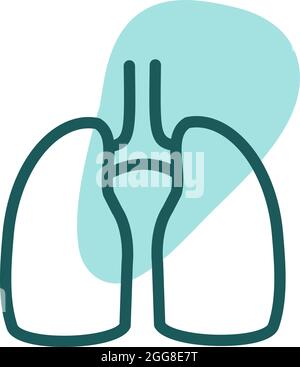 Polmoni blu, illustrazione, vettore su sfondo bianco. Illustrazione Vettoriale