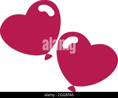 Due cuore rosso palloncini di forma vettoriale o di disegno a colori  Immagine e Vettoriale - Alamy