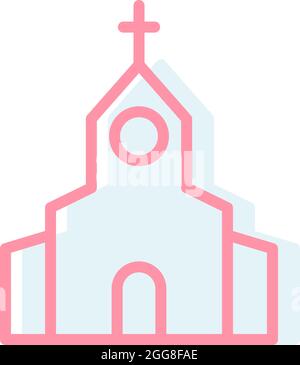 Matrimonio chiesa, illustrazione, vettore su sfondo bianco. Illustrazione Vettoriale