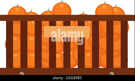 Cassa di frutta, illustrazione, vettore su sfondo bianco. Illustrazione Vettoriale