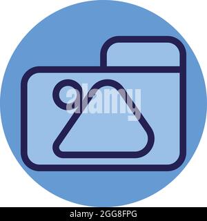 Cartella immagini, illustrazione, vettore su sfondo bianco. Illustrazione Vettoriale