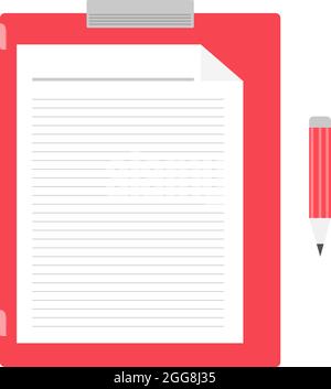 Carta da taglio rossa, illustrazione, vettore su sfondo bianco. Illustrazione Vettoriale