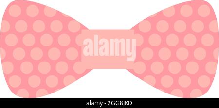 Cravatta rosa ad arco, illustrazione, vettore, su sfondo bianco. Illustrazione Vettoriale