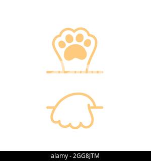 Paw Logo design illustrazione vettoriale del modello di progettazione Foto Stock