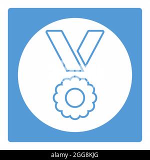 Icon Vector of Coin Awards - White Moon Style - Simple Illustration, Editable Stroke, Design template vettoriale, Buono per stampe, poster, pubblicità Illustrazione Vettoriale