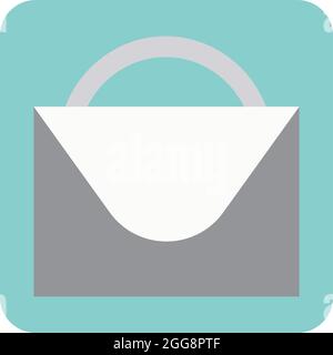 Borsa a mano grigia, illustrazione, vettore, su sfondo bianco. Illustrazione Vettoriale