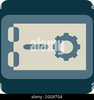 Cassetta di sicurezza, illustrazione, vettore, su sfondo bianco. Illustrazione Vettoriale