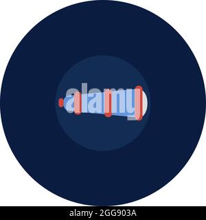 Binocolo rosso, illustrazione, vettore, su sfondo bianco. Illustrazione Vettoriale