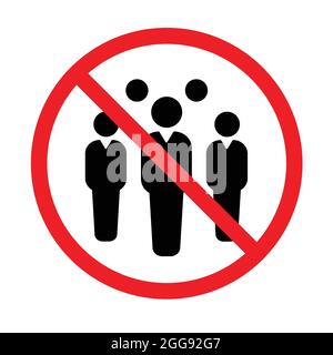 Social Distancing mantiene la distanza evita folla icona vettore. Divieto di raccolta durante una pandemia per disegno grafico, logo, sito web, sociale Illustrazione Vettoriale