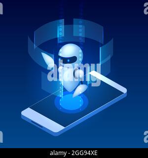 Bot di e-learning, insegnante di ai Illustrazione Vettoriale