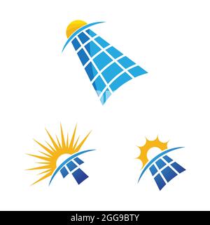 Modello di illustrazione dell'icona del vettore energia solare Foto Stock