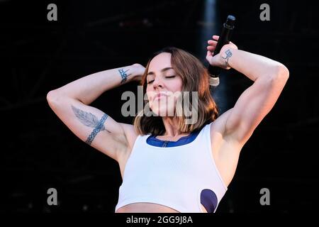 Portsmouth, Regno Unito. 29 agosto 2021. Melanie Jayne Chisholm, meglio conosciuta come Melanie C o Mel C, si esibisce dal vivo sul palco al festival vittorioso. (Foto di Dawn Fletcher-Park/SOPA Images/Sipa USA) Credit: Sipa USA/Alamy Live News Foto Stock